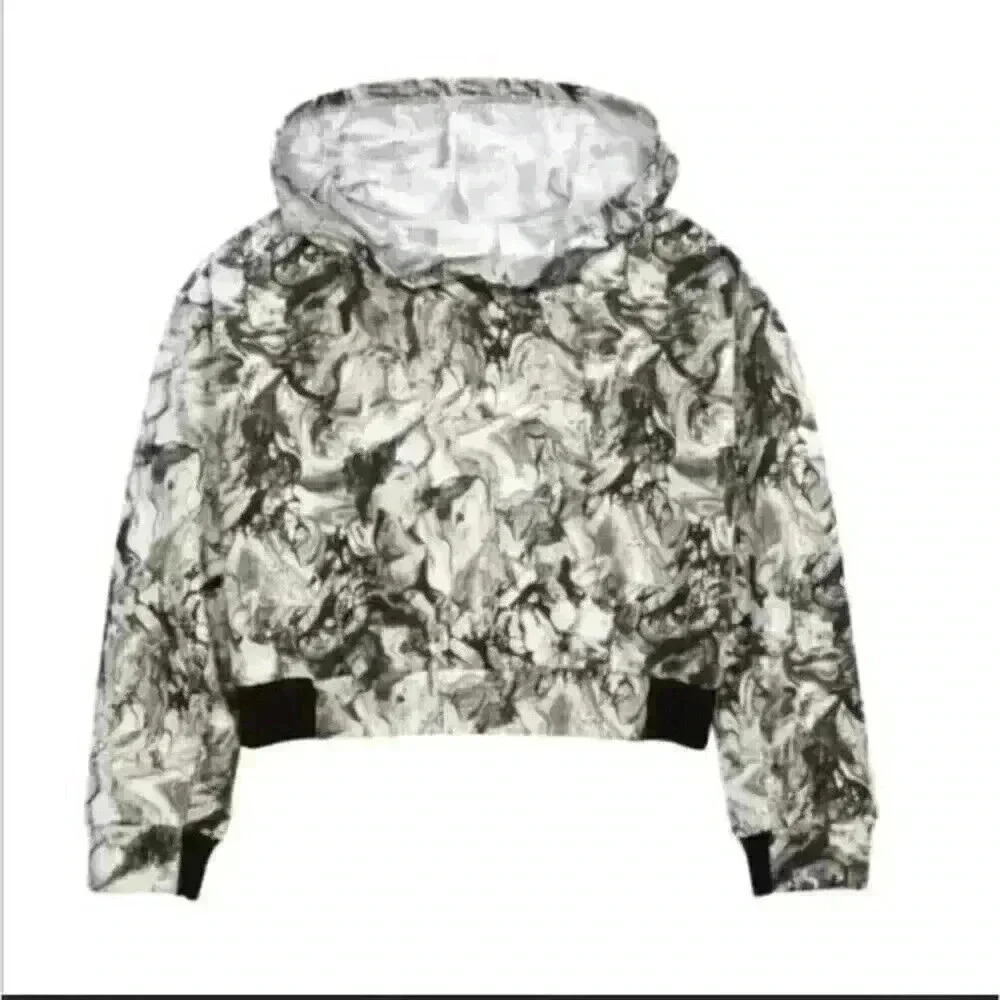 NEW Zella Girls Marbel Print hoodie Long Sleeve Sweatshirt Size XL 14-16